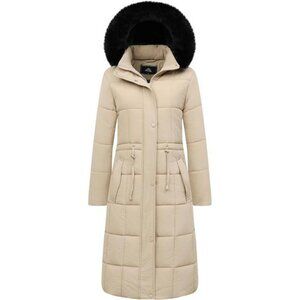 Women's Winter Coat Long Waterproof Parka - Warm Apricot